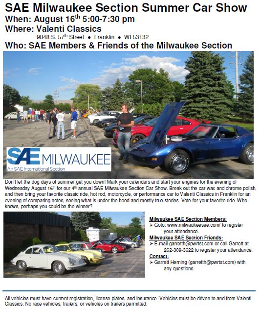 SAE Milwaukee Section Summer Car Show